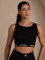 [Black] SilkSilky-UK Sleeveless Crew Neck Camisole 001