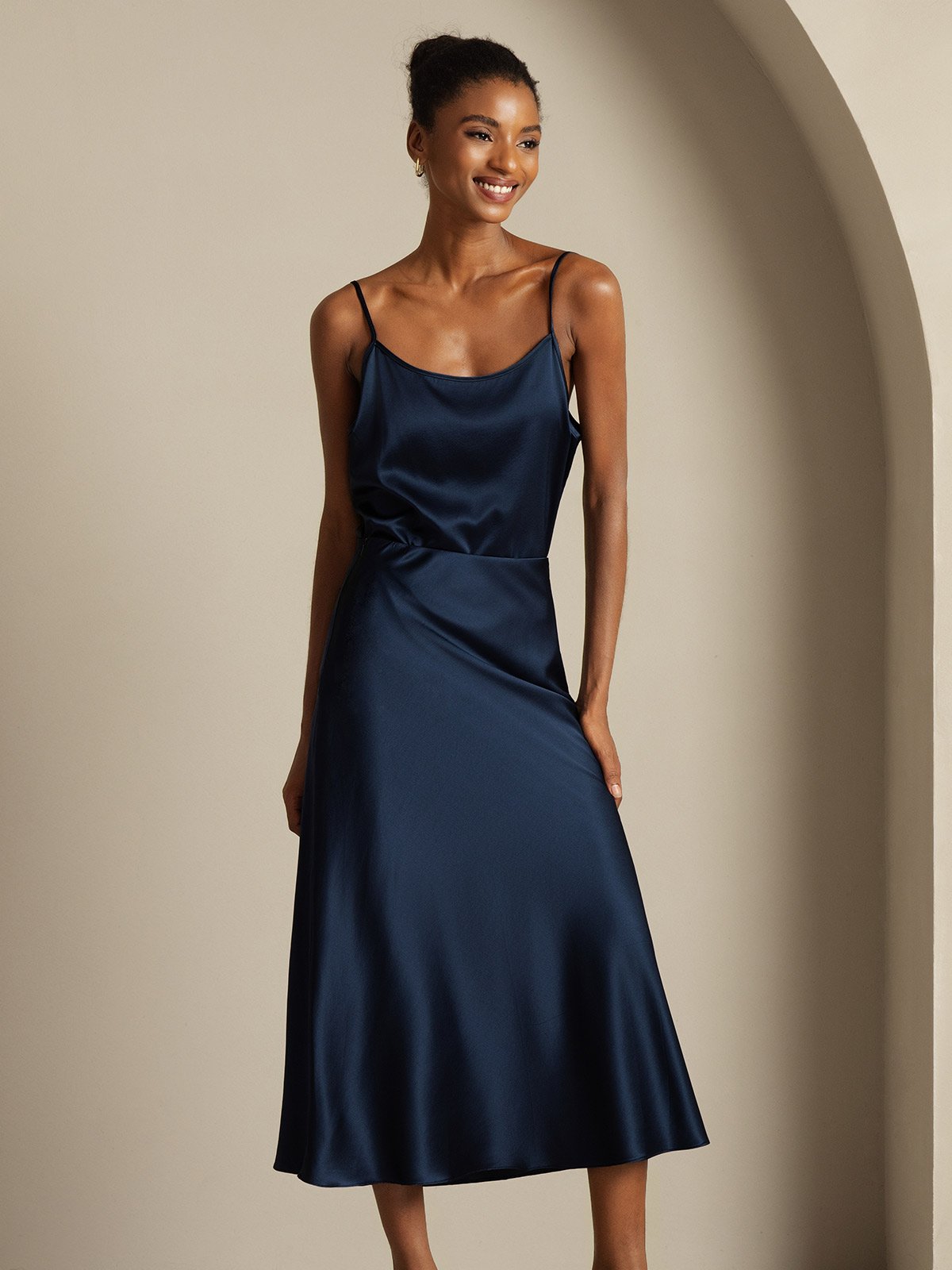 [Dark Blue] SilkSilky-UK 19Momme Pure Silk Womens Outfit Sets 005,