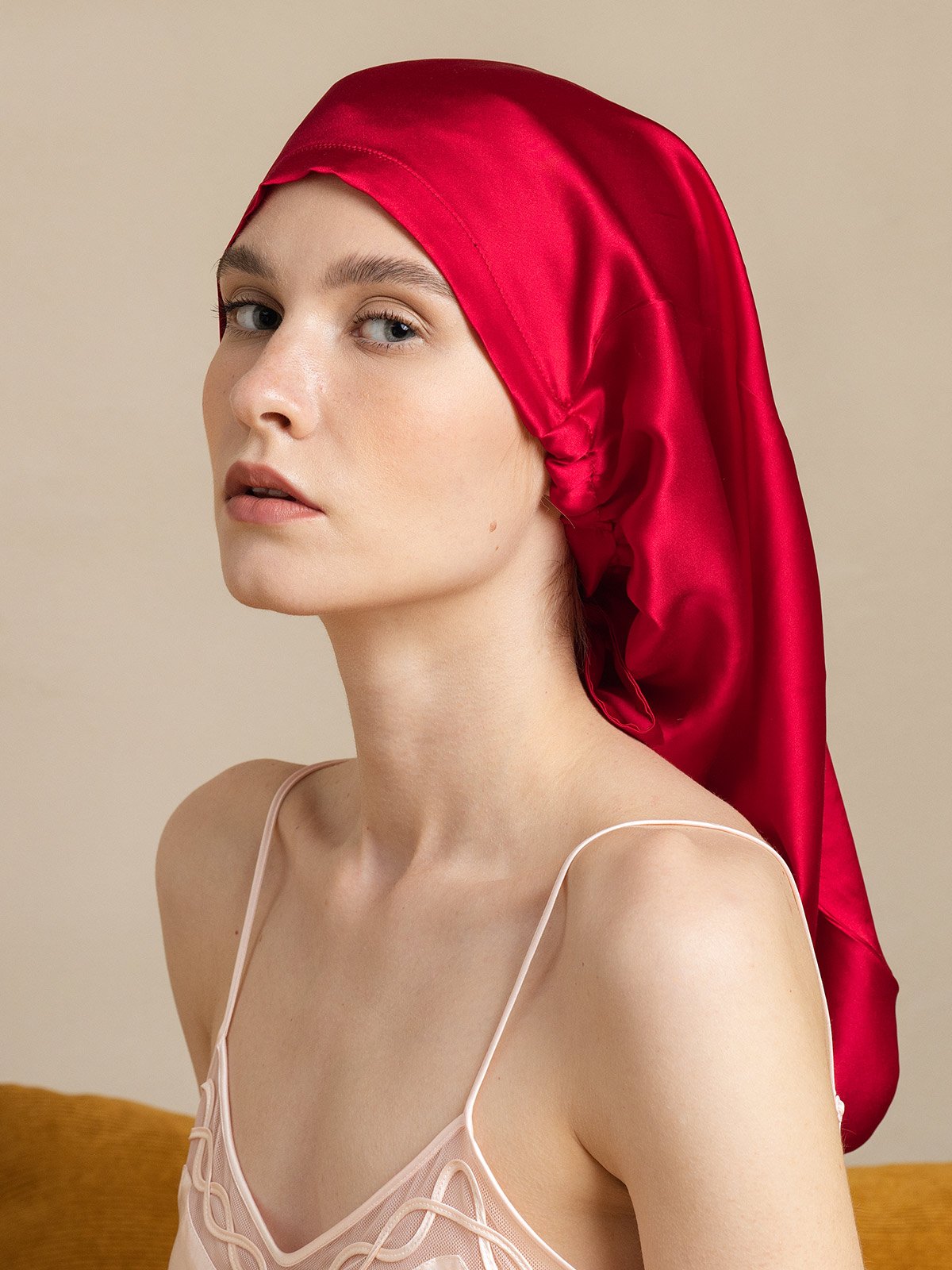 SilkSilky-UK 19Momme Silk Sleep Cap Wine 003