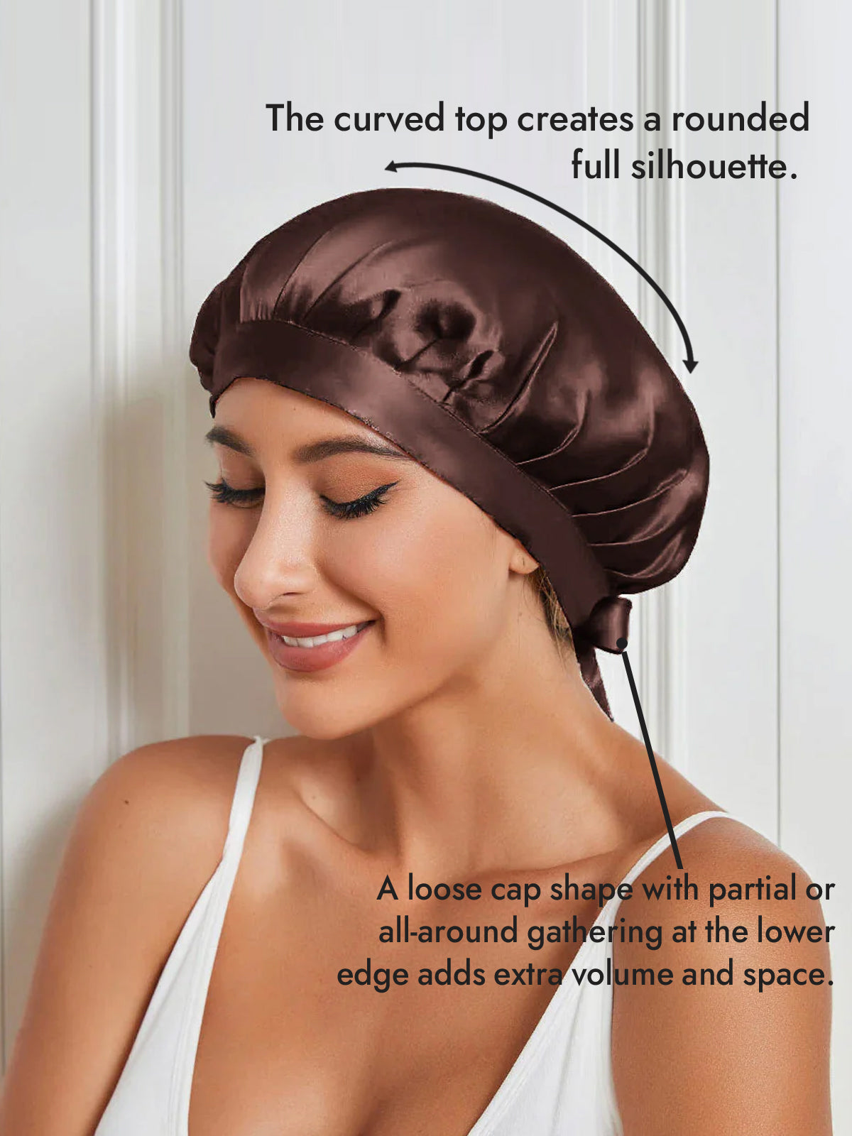 [Coffee] SilkSilky-UK Pure Silk Sleep Cap 003