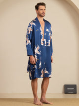 [Dark Blue] SilkSilky-UK 19Momme Long Sleeve Mens Pajamas 005