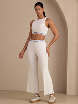 [White] SilkSilky-UK Sleeveless Crew Neck Women's Outfit Sets 001