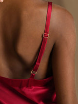 [Wine] SilkSilky-UK Spaghetti Strap V Neck Dress 005