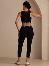 [Black] SilkSilky-UK Sleeveless Crew Neck Women's Outfit Sets 002