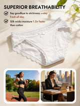 [White] SilkSilky-UK 100% Silk Jersey Panty 004