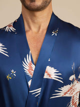 [Dark Blue] SilkSilky-UK 19Momme Mens Robe 003