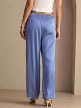 [Blue Pinstripe] SilkSilky-UK Womens Pants 002