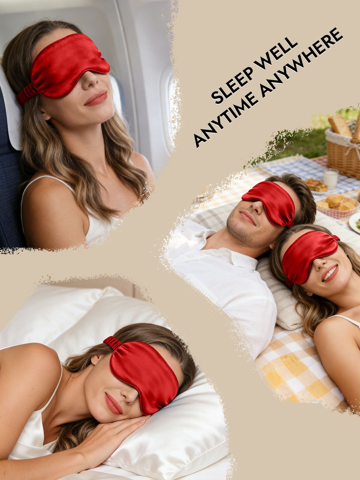 [Dark Red] SilkSilky-UK Sleep Mask 007