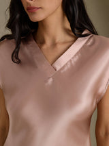 [Tuscany] SilkSilky-UK Cap Sleeve V Neck Dress 004