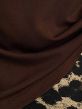 [Coffee] SilkSilky-UK Short Sleeve V Neck Women's T-Shirt 005