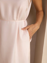 [Light Pink] SilkSilky-UK Sleeveless Crew Neck Dress 005