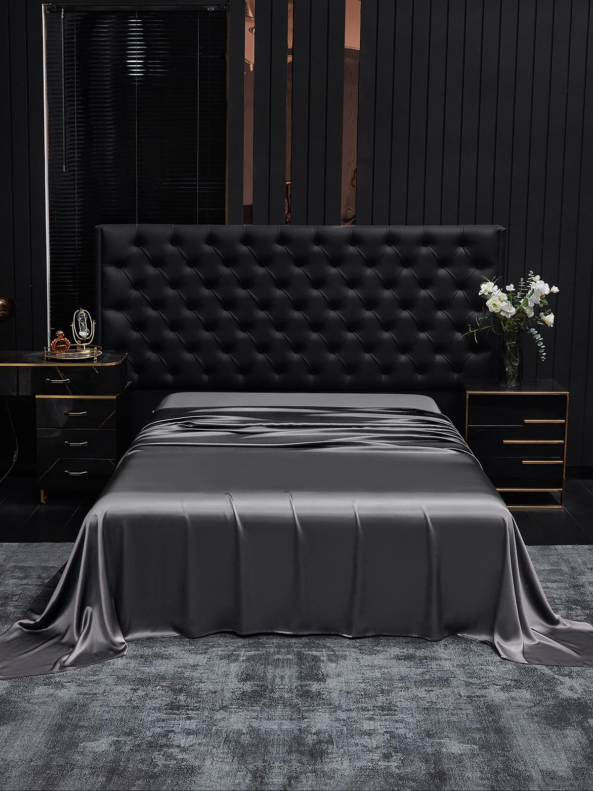 [Dark Gray] SilkSilky-UK 19Momme Pure Silk Sheet 002