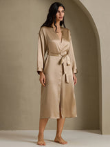 [Champagne] SilkSilky-UK Long Sleeve Women's Dressing Gown 006