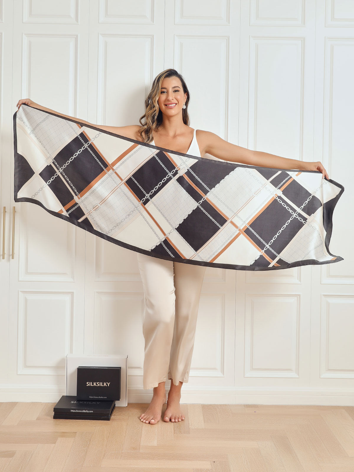 [P021] SilkSilky-UK Pure Silk Scarf 006,