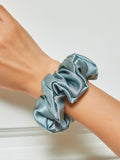 SilkSilky-UK 19Momme Pure Silk Scrunchie SteelBlue 001