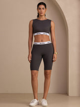 [Gray] SilkSilky-UK Sleeveless Crew Neck Women's Outfit Sets 001