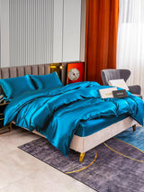 [Teal] SilkSilky-UK 22Momme Pure Silk Bedding Set 003,