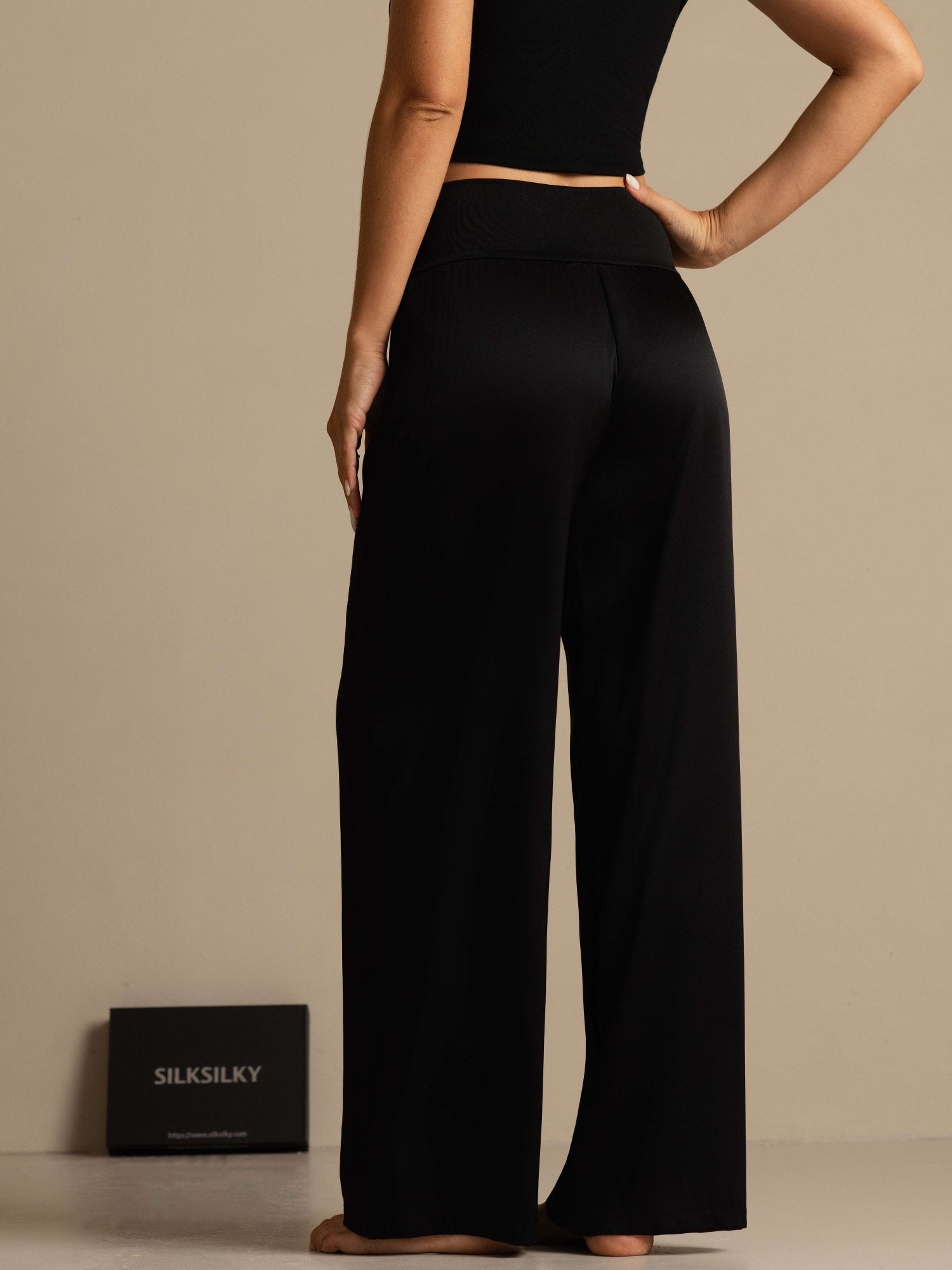 [Black] SilkSilky-UK 19Momme Silk Womens Pants 002