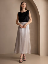 [Black] SilkSilky-UK Sleeveless Round Neck Camisole 006