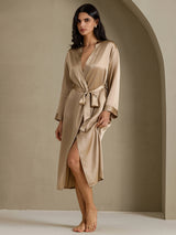 [Champagne] SilkSilky-UK Long Sleeve Women's Dressing Gown 007