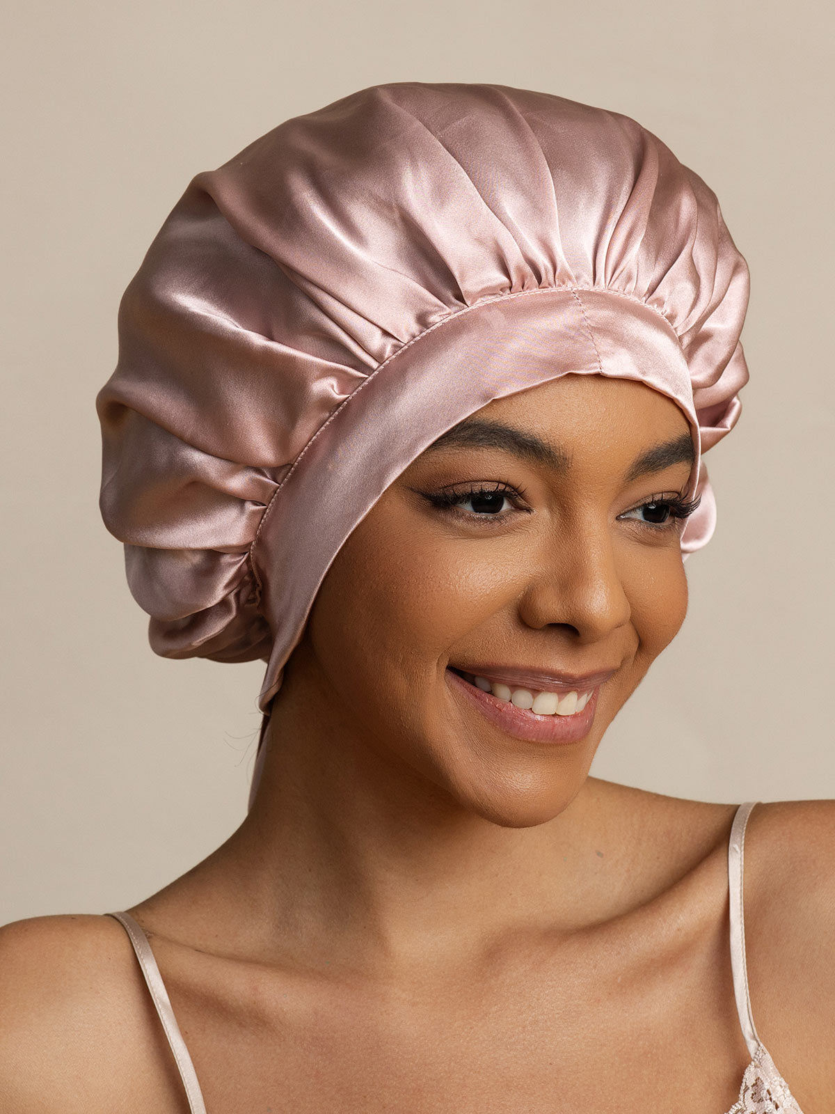 SilkSilky-UK Pure Silk Sleep Cap Pink 006