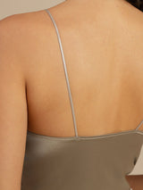 [Khaki] SilkSilky-UK Spaghetti Strap V Neck Camisole 005