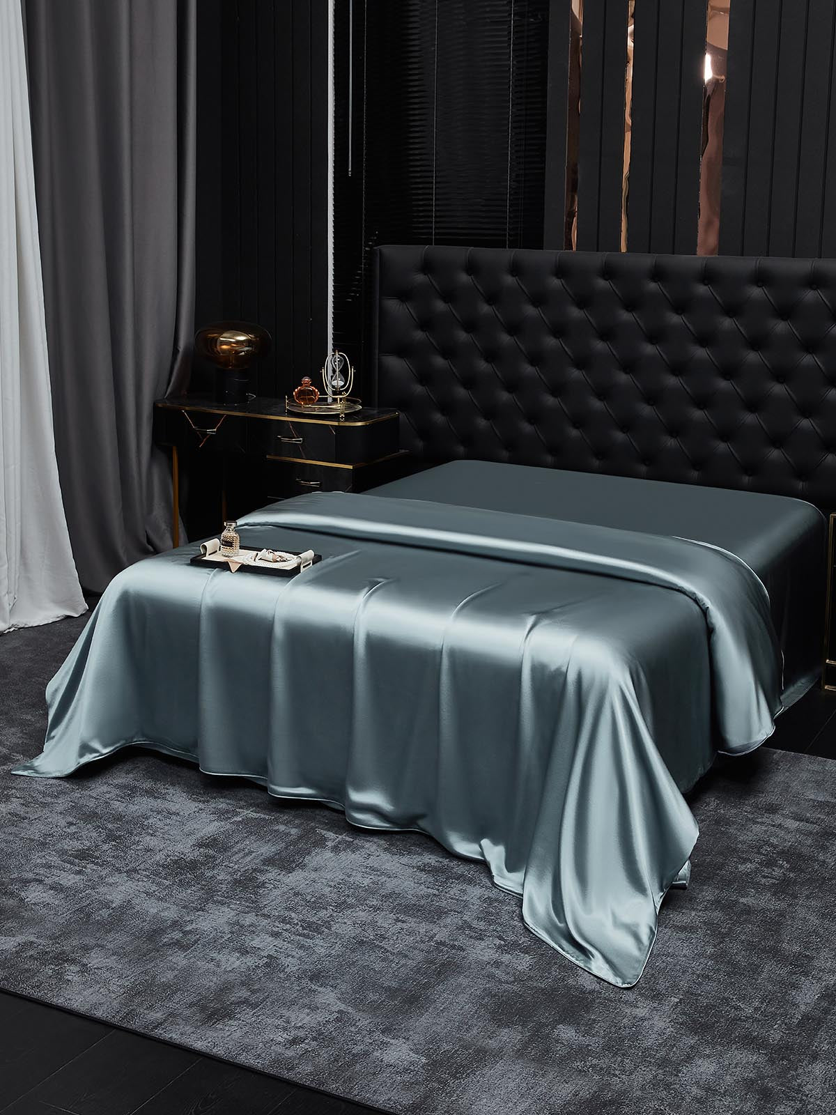 [Grayish Blue] SilkSilky-UK 22Momme Pure Silk Duvet Cover 002