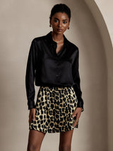 [Black] SilkSilky-UK Long Sleeve Lapel Collar Women's Shirt 004