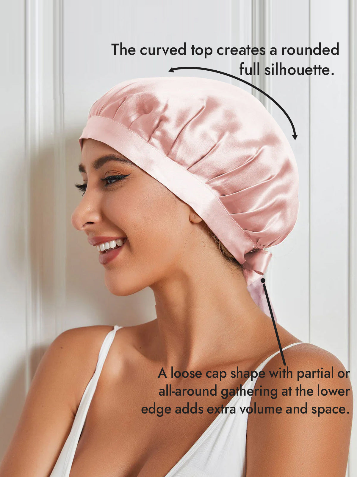 [Pink] SilkSilky-UK Pure Silk Sleep Cap 003