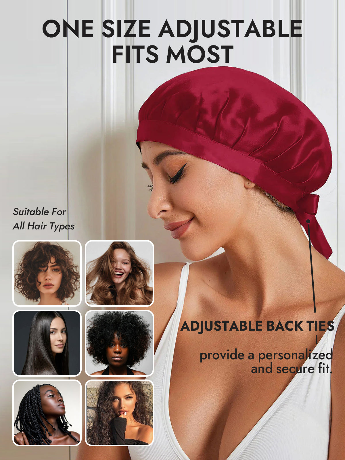 [Wine] SilkSilky-UK Pure Silk Sleep Cap 005