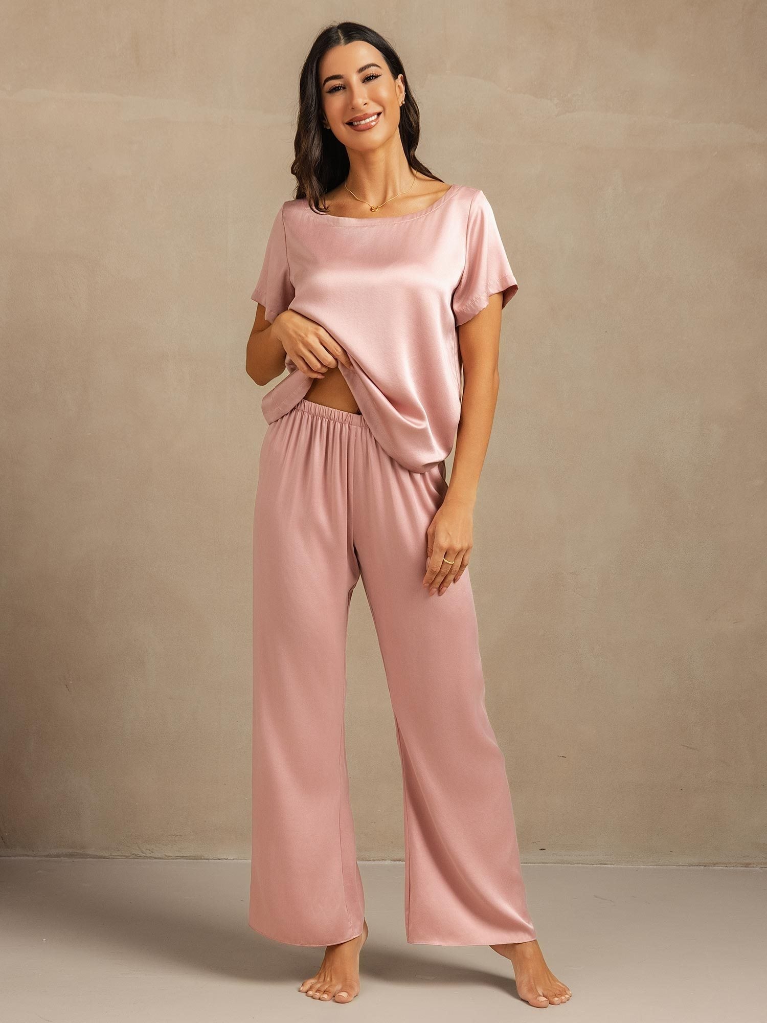 [PeachSkin] SilkSilky-UK 19Momme Washable Silk Womens Pajamas 001