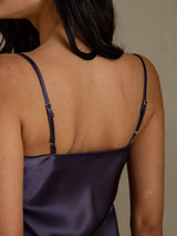 [Purple Gray] SilkSilky-UK Spaghetti Strap V Neck Nightdress 005