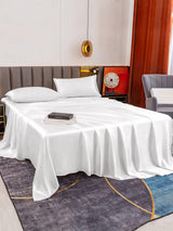 [White] SilkSilky-UK 19Momme Bed Linen Set 005