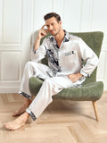 SilkSilky UK Pure Silk Long Sleeve Lapel Men's Pyjamas Gray 008