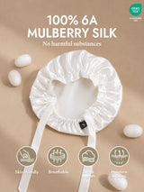 [White] SilkSilky-UK Sleep Cap 002