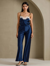 [Dark Blue] SilkSilky-UK Spaghetti Strap V Neck Camisole 005
