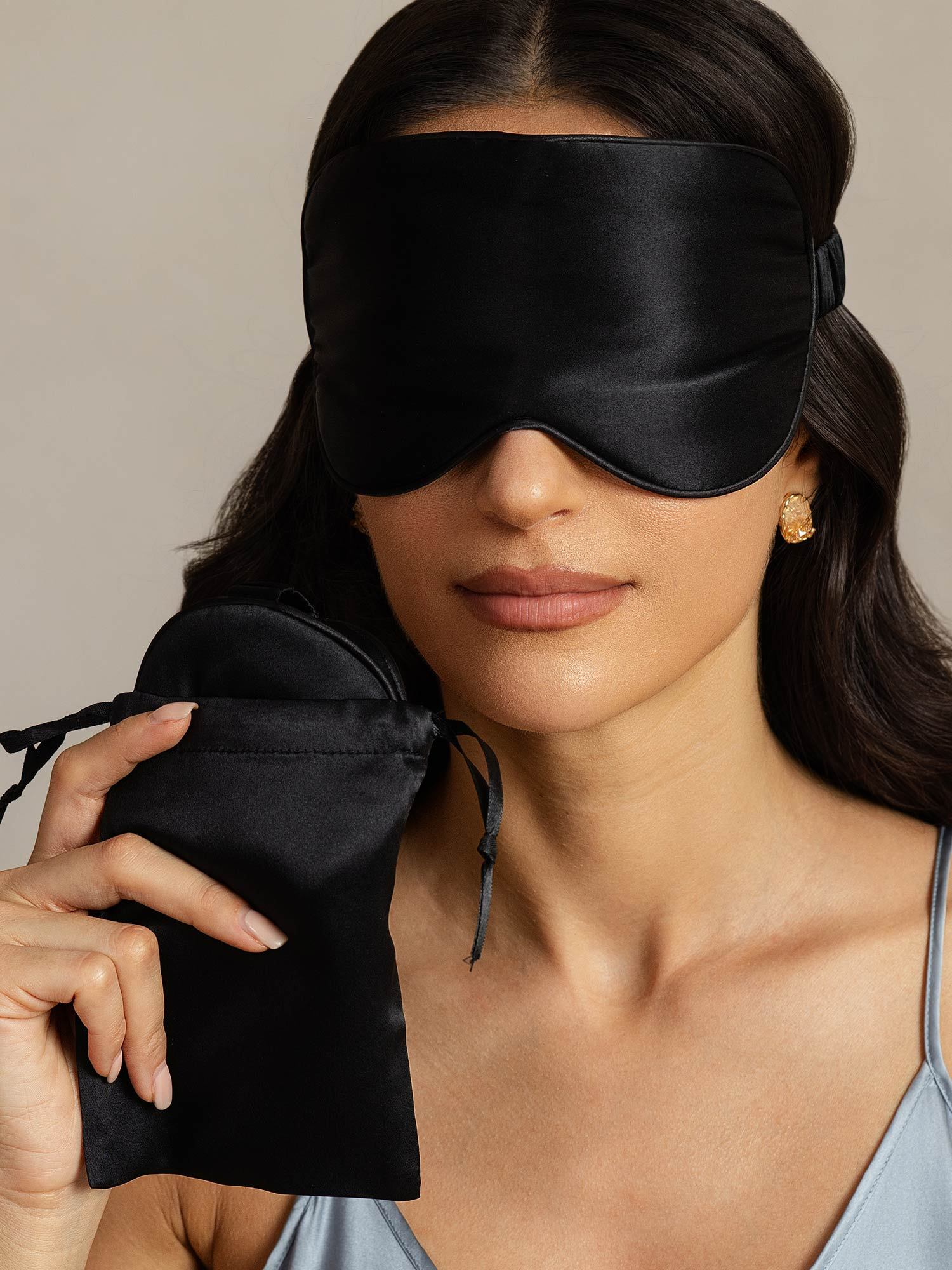 [Black] SilkSilky-UK Pure Silk Eye Mask 006