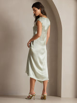 [Light Green] SilkSilky-UK Cap Sleeve Dress 002