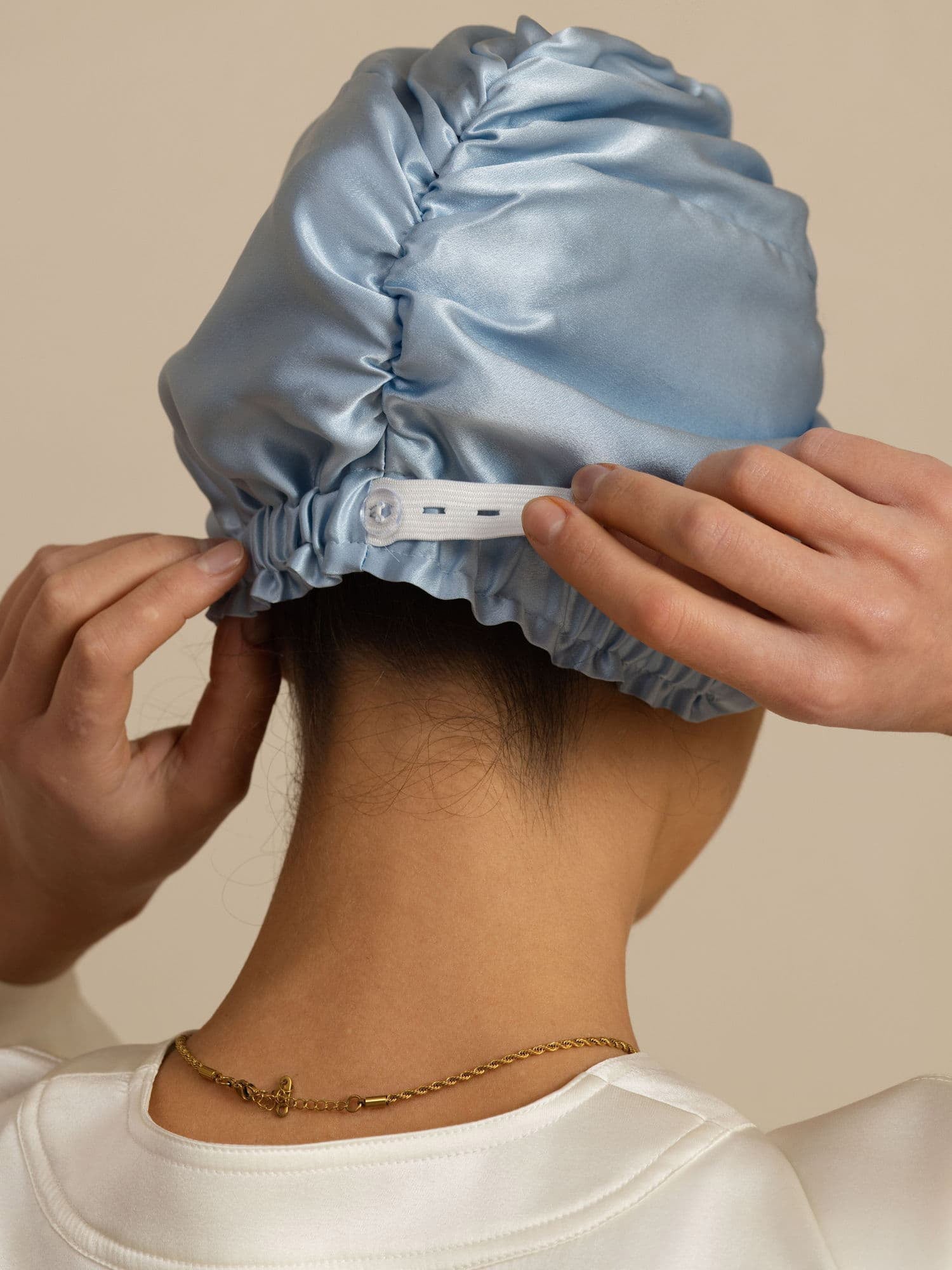 [Steel Blue] SilkSilky-UK 22Momme Sleep Cap 002