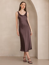 [Coffee] SilkSilky-UK Sleeveless Dress 001