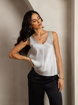 [Silver] SilkSilky-UK Sleeveless V Neck Camisole 006