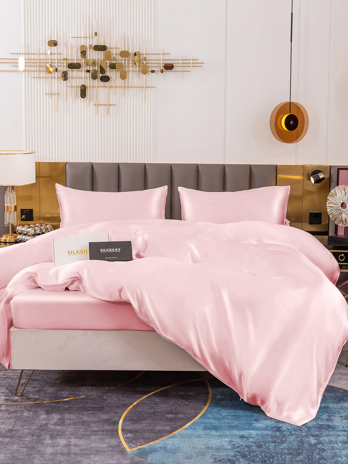 SilkSilky-UK 19Momme Pure Silk Duvet Cover Pink 008