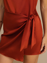 [Caramel] SilkSilky-UK Sleeveless Cowl Neck Dress 005