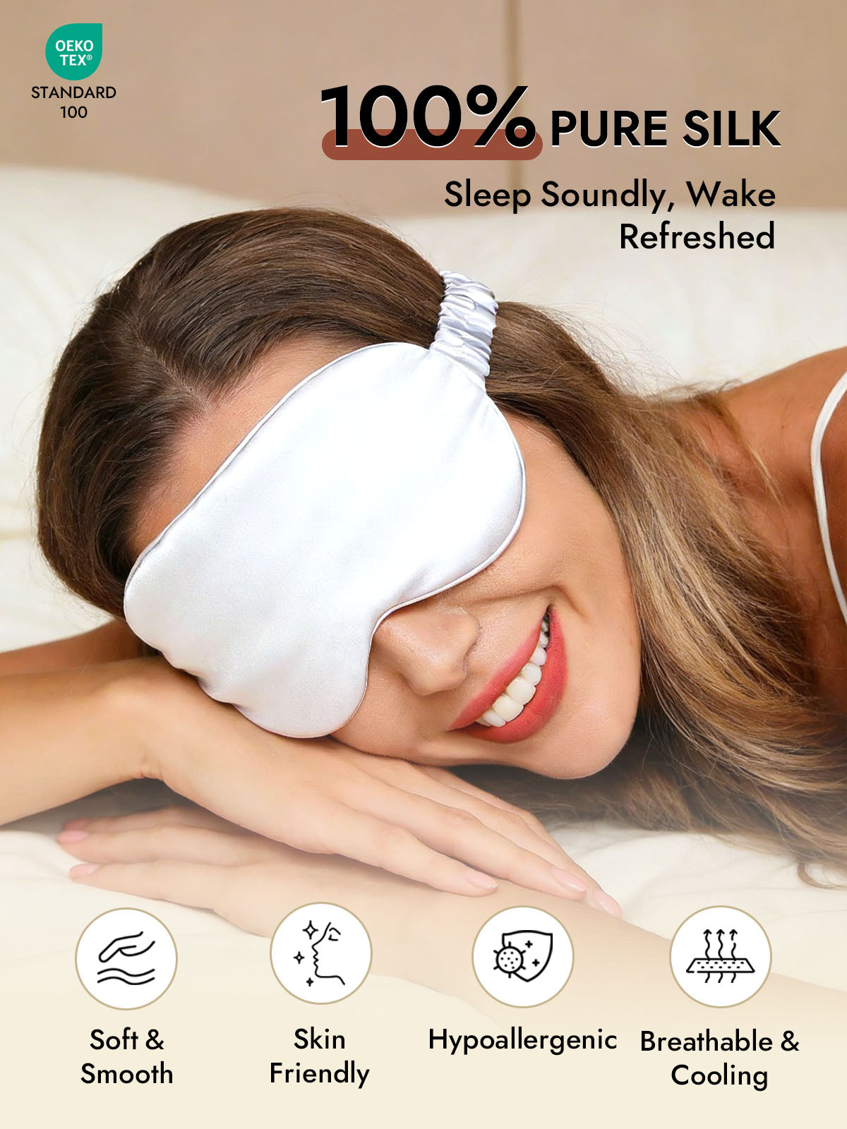 [White] SilkSilky-UK Sleep Mask 002