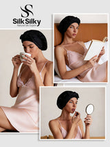 [Black] SilkSilky-UK Sleep Cap 006
