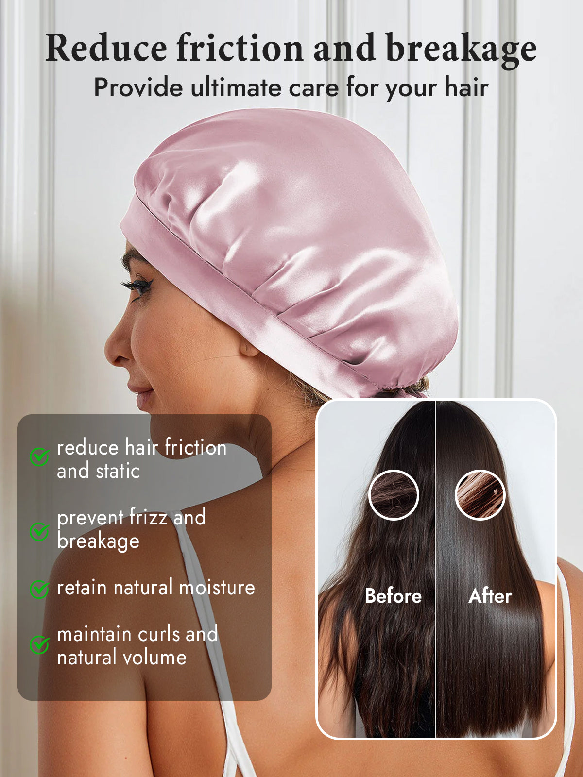 [Light Pink] SilkSilky-UK Pure Silk Sleep Cap 004