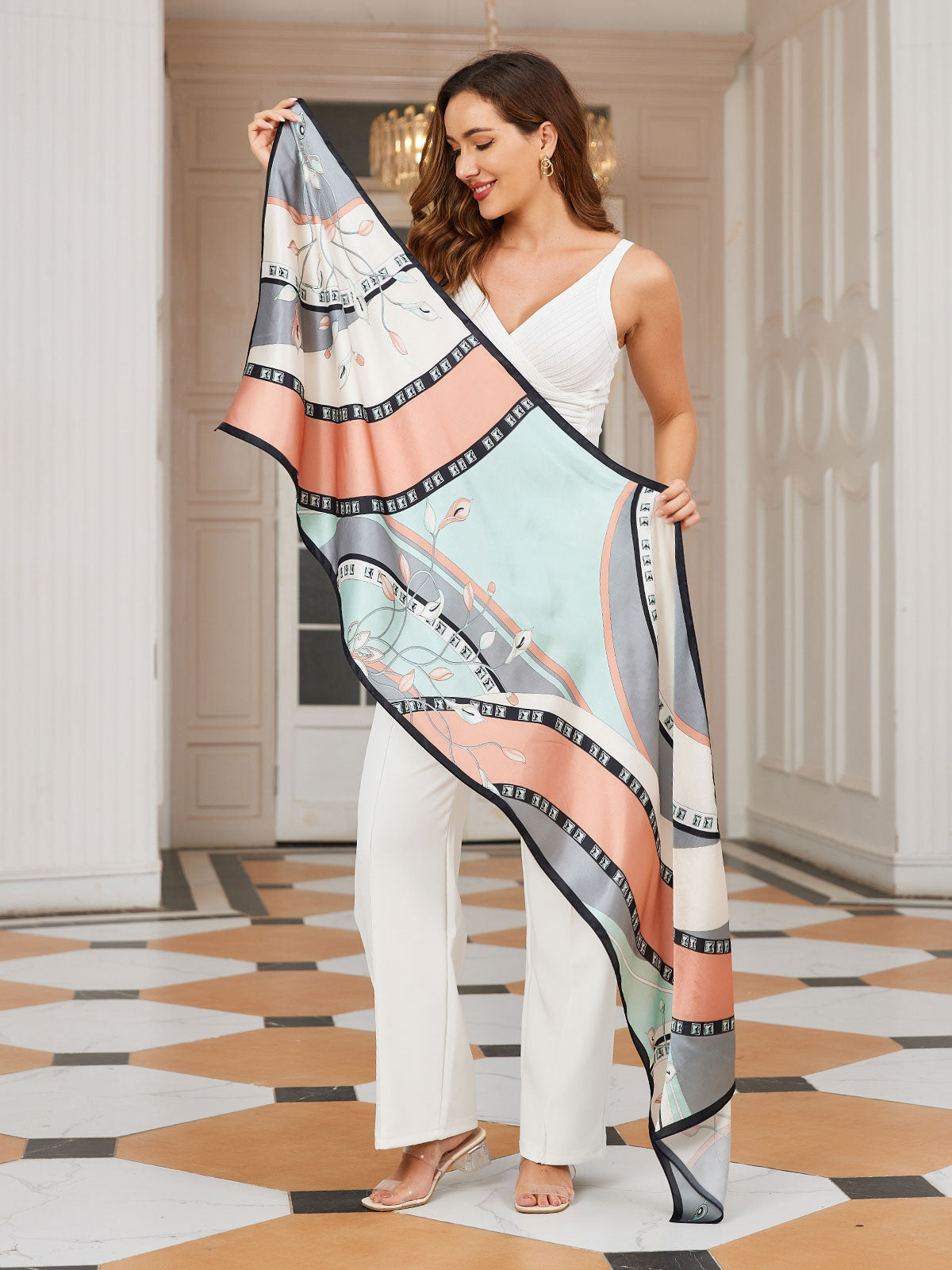 [P030] SilkSilky-UK Pure Silk Scarf 003,