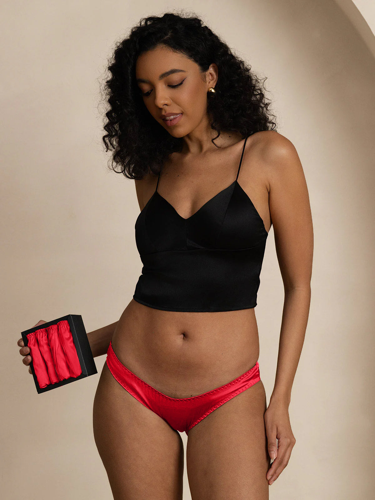 [Red] SilkSilky-UK Silk Knitted Panty 006,