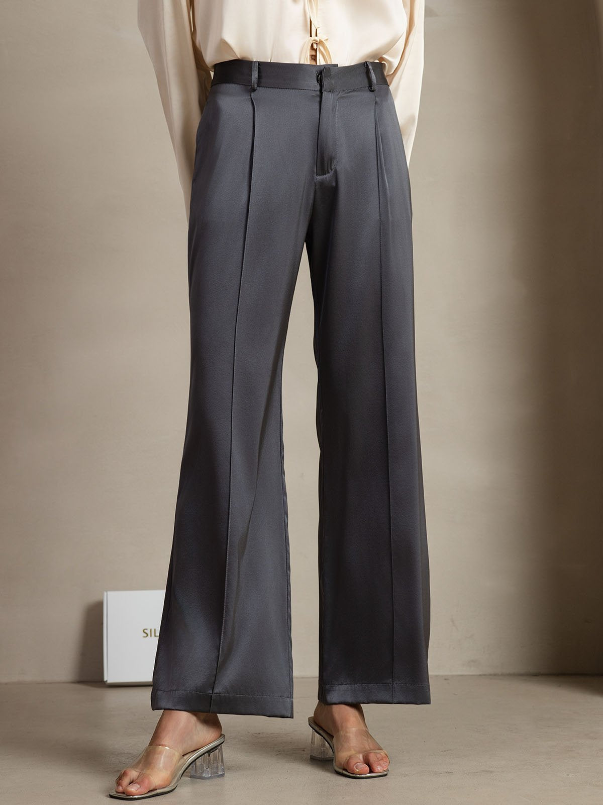 [DarkGray] SilkSilky-UK 19Momme Silk Womens Pants 005
