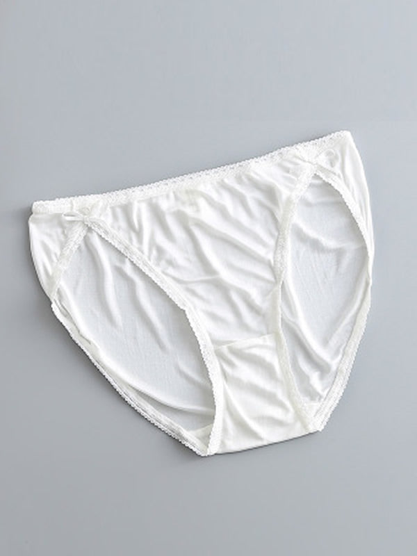 SilkSilky-UK Silk Knitted Panty White 005